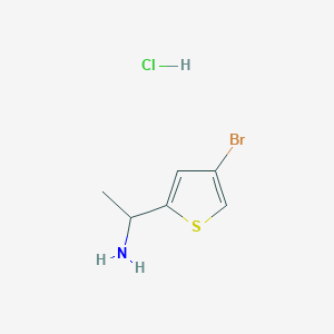 molecular formula C6H9BrClNS B2572470 1-(4-Bromothiophen-2-yl)ethanamine hydrochloride CAS No. 2244906-14-5