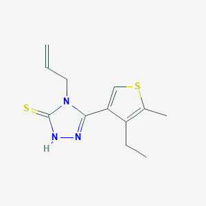 molecular formula C12H15N3S2 B2572473 4-allyl-5-(4-ethyl-5-methylthien-3-yl)-4H-1,2,4-triazole-3-thiol CAS No. 522597-63-3