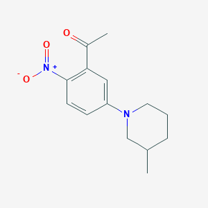 molecular formula C14H18N2O3 B2572481 1-[5-(3-Methylpiperidino)-2-nitrophenyl]-1-ethanone CAS No. 923248-99-1