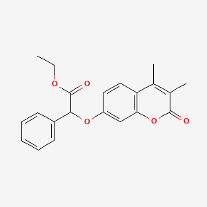 molecular formula C21H20O5 B2572483 Ethyl 2-(3,4-dimethyl-2-oxochromen-7-yl)oxy-2-phenylacetate CAS No. 500204-08-0