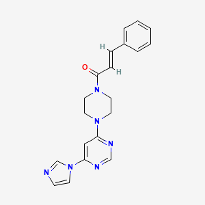 (E)-1-(4-(6-(1H-imidazol-1-yl)pyrimidin-4-yl)piperazin-1-yl)-3-phenylprop-2-en-1-one