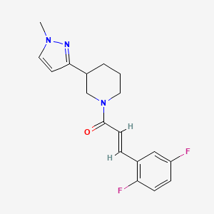 molecular formula C18H19F2N3O B2572554 (E)-3-(2,5-二氟苯基)-1-(3-(1-甲基-1H-吡唑-3-基)哌啶-1-基)丙-2-烯-1-酮 CAS No. 2035021-50-0