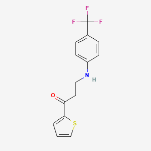 molecular formula C14H12F3NOS B2572560 1-(2-Thienyl)-3-[4-(trifluoromethyl)anilino]-1-propanone CAS No. 477334-30-8