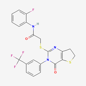 N-(2-fluorophenyl)-2-((4-oxo-3-(3-(trifluoromethyl)phenyl)-3,4,6,7-tetrahydrothieno[3,2-d]pyrimidin-2-yl)thio)acetamide