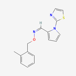 molecular formula C16H15N3OS B2572563 1-(1,3-thiazol-2-yl)-1H-pyrrole-2-carbaldehyde O-(2-methylbenzyl)oxime CAS No. 685106-91-6
