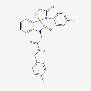 2-(3'-(4-fluorophenyl)-2,4'-dioxospiro[indoline-3,2'-thiazolidin]-1-yl)-N-(4-methylbenzyl)acetamide