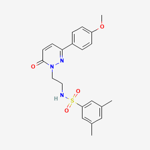 molecular formula C21H23N3O4S B2572578 N-(2-(3-(4-甲氧基苯基)-6-氧代嘧啶并[1,2-a]嘧啶-1(6H)-基)乙基)-3,5-二甲基苯磺酰胺 CAS No. 921551-81-7