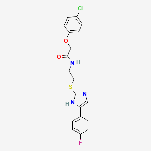2-(4-chlorophenoxy)-N-(2-((5-(4-fluorophenyl)-1H-imidazol-2-yl)thio)ethyl)acetamide