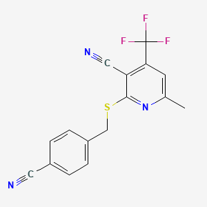 2-((4-Cyanobenzyl)thio)-6-methyl-4-(trifluoromethyl)nicotinonitrile
