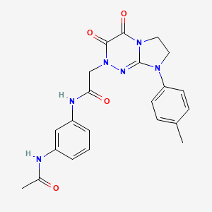 molecular formula C22H22N6O4 B2572593 N-(3-acetamidophenyl)-2-(3,4-dioxo-8-(p-tolyl)-3,4,7,8-tetrahydroimidazo[2,1-c][1,2,4]triazin-2(6H)-yl)acetamide CAS No. 941996-94-7