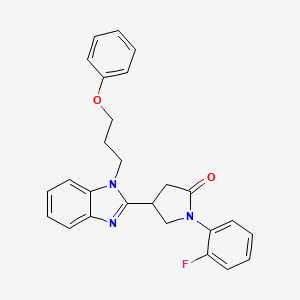 1-(2-fluorophenyl)-4-[1-(3-phenoxypropyl)-1H-1,3-benzodiazol-2-yl]pyrrolidin-2-one