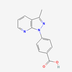 molecular formula C14H11N3O2 B2572600 4-(3-甲基-1H-吡唑并[3,4-b]吡啶-1-基)苯甲酸 CAS No. 937600-04-9