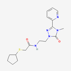 2-(cyclopentylthio)-N-(2-(4-methyl-5-oxo-3-(pyridin-2-yl)-4,5-dihydro-1H-1,2,4-triazol-1-yl)ethyl)acetamide