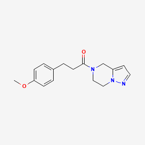 molecular formula C16H19N3O2 B2572626 1-(6,7-dihydropyrazolo[1,5-a]pyrazin-5(4H)-yl)-3-(4-methoxyphenyl)propan-1-one CAS No. 2034545-24-7
