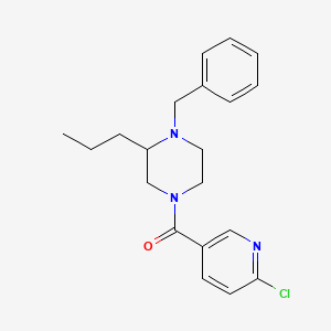 molecular formula C20H24ClN3O B2572628 1-Benzyl-4-(6-chloropyridine-3-carbonyl)-2-propylpiperazine CAS No. 1797925-22-4