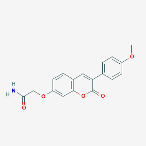 molecular formula C18H15NO5 B2572631 2-((3-(4-methoxyphenyl)-2-oxo-2H-chromen-7-yl)oxy)acetamide CAS No. 869079-70-9