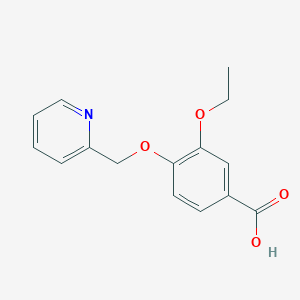 molecular formula C15H15NO4 B2572646 3-Ethoxy-4-(pyridin-2-ylmethoxy)benzoic acid CAS No. 926211-16-7