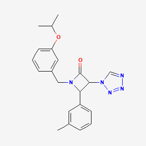 4-(3-methylphenyl)-1-{[3-(propan-2-yloxy)phenyl]methyl}-3-(1H-1,2,3,4-tetrazol-1-yl)azetidin-2-one