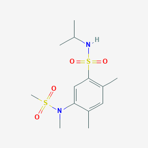 molecular formula C13H22N2O4S2 B2572652 2,4-dimethyl-5-[methyl(methylsulfonyl)amino]-N-propan-2-ylbenzenesulfonamide CAS No. 915910-36-0