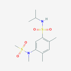 molecular formula C13H22N2O4S2 B2572652 N-异丙基-2,4-二甲基-5-(N-甲基甲磺酰胺基)苯磺酰胺 CAS No. 915910-36-0