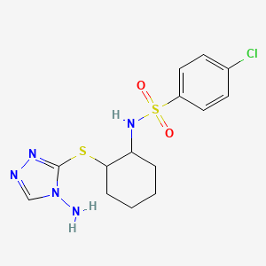N-[2-[(4-amino-1,2,4-triazol-3-yl)sulfanyl]cyclohexyl]-4-chlorobenzenesulfonamide