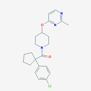 molecular formula C22H26ClN3O2 B2572657 1-(4-氯苯基)环戊基)(4-((2-甲基嘧啶-4-基)氧基)哌啶-1-基)甲酮 CAS No. 2097920-75-5