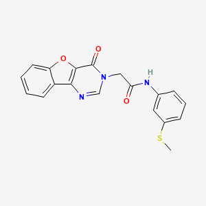 molecular formula C19H15N3O3S B2572660 N-(3-(甲硫基)苯基)-2-(4-氧代苯并呋喃[3,2-d]嘧啶-3(4H)-基)乙酰胺 CAS No. 1002064-10-9