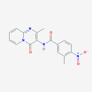 molecular formula C17H14N4O4 B2572662 3-甲基-N-(2-甲基-4-氧代-4H-吡啶并[1,2-a]嘧啶-3-基)-4-硝基苯甲酰胺 CAS No. 946381-48-2