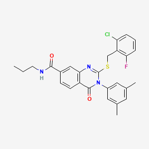 2-((2-chloro-6-fluorobenzyl)thio)-3-(3,5-dimethylphenyl)-4-oxo-N-propyl-3,4-dihydroquinazoline-7-carboxamide