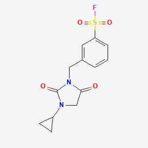 3-[(3-Cyclopropyl-2,5-dioxoimidazolidin-1-yl)methyl]benzenesulfonyl fluoride