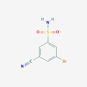 molecular formula C7H5BrN2O2S B2572671 3-Bromo-5-cyanobenzene-1-sulfonamide CAS No. 49674-14-8
