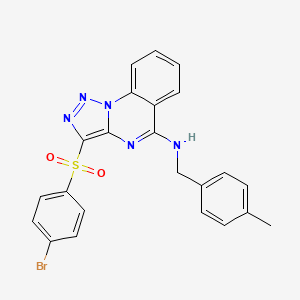 molecular formula C23H18BrN5O2S B2572685 3-[(4-溴苯基)磺酰基]-N-(4-甲基苄基)[1,2,3]三唑并[1,5-a]喹唑啉-5-胺 CAS No. 895640-49-0