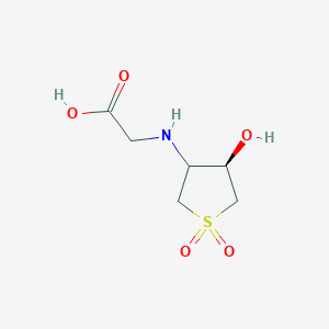 molecular formula C6H11NO5S B2572686 N-(4-hydroxy-1,1-dioxidotetrahydrothiophen-3-yl)glycine CAS No. 1212430-89-1