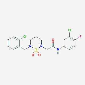 2-[6-(2-chlorobenzyl)-1,1-dioxido-1,2,6-thiadiazinan-2-yl]-N-(3-chloro-4-fluorophenyl)acetamide