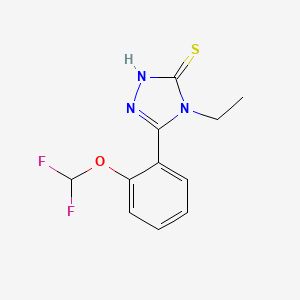 molecular formula C11H11F2N3OS B2572694 5-(2-(Difluoromethoxy)phenyl)-4-ethyl-4H-1,2,4-triazole-3-thiol CAS No. 832127-32-9