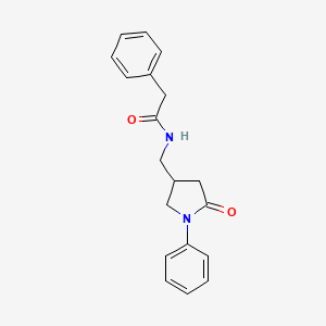 molecular formula C19H20N2O2 B2572698 N-((5-氧代-1-苯基吡咯烷-3-基)甲基)-2-苯基乙酰胺 CAS No. 954651-31-1