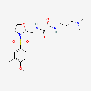 N1-(3-(dimethylamino)propyl)-N2-((3-((4-methoxy-3-methylphenyl)sulfonyl)oxazolidin-2-yl)methyl)oxalamide