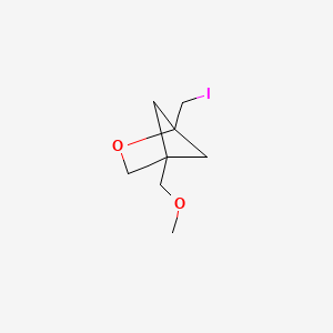 molecular formula C8H13IO2 B2572705 1-(Iodomethyl)-4-(methoxymethyl)-2-oxabicyclo[2.1.1]hexane CAS No. 2414430-70-7
