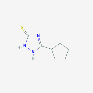 molecular formula C7H11N3S B2572709 3-cyclopentyl-1H-1,2,4-triazole-5-thiol CAS No. 842971-25-9