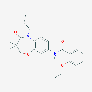molecular formula C23H28N2O4 B2572710 N-(3,3-dimethyl-4-oxo-5-propyl-2,3,4,5-tetrahydrobenzo[b][1,4]oxazepin-8-yl)-2-ethoxybenzamide CAS No. 921566-13-4
