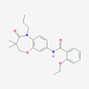 molecular formula C23H28N2O4 B2572710 N-(3,3-dimethyl-4-oxo-5-propyl-2,3,4,5-tetrahydro-1,5-benzoxazepin-8-yl)-2-ethoxybenzamide CAS No. 921566-13-4