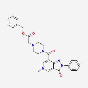 benzyl 2-(4-(5-methyl-3-oxo-2-phenyl-3,5-dihydro-2H-pyrazolo[4,3-c]pyridine-7-carbonyl)piperazin-1-yl)acetate
