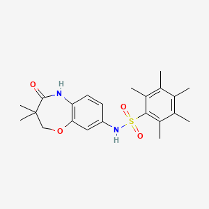 N-(3,3-dimethyl-4-oxo-2,3,4,5-tetrahydrobenzo[b][1,4]oxazepin-8-yl)-2,3,4,5,6-pentamethylbenzenesulfonamide