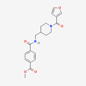molecular formula C20H22N2O5 B2572723 Methyl 4-(((1-(furan-3-carbonyl)piperidin-4-yl)methyl)carbamoyl)benzoate CAS No. 1396798-04-1