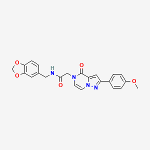 molecular formula C23H20N4O5 B2572725 N-(1,3-benzodioxol-5-ylmethyl)-2-[2-(4-methoxyphenyl)-4-oxopyrazolo[1,5-a]pyrazin-5(4H)-yl]acetamide CAS No. 941938-33-6