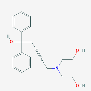 molecular formula C21H25NO3 B257273 5-[Bis(2-hydroxyethyl)amino]-1,1-diphenylpent-3-yn-1-ol 
