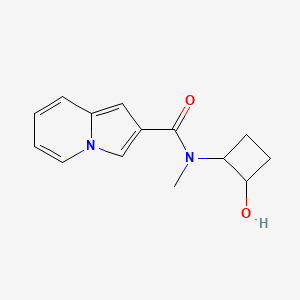 molecular formula C14H16N2O2 B2572733 N-(2-羟基环丁基)-N-甲基吲哚并[2,3-a]喹啉-2-甲酰胺 CAS No. 2197883-63-7