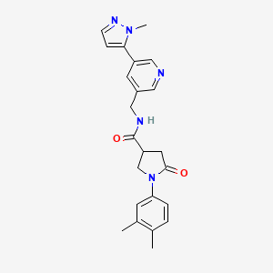 1-(3,4-dimethylphenyl)-N-((5-(1-methyl-1H-pyrazol-5-yl)pyridin-3-yl)methyl)-5-oxopyrrolidine-3-carboxamide