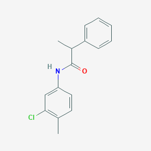 molecular formula C16H16ClNO B257274 N-(3-chloro-4-methylphenyl)-2-phenylpropanamide 