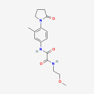 molecular formula C16H21N3O4 B2572741 N1-(2-甲氧基乙基)-N2-(3-甲基-4-(2-氧代吡咯烷-1-基)苯基)草酰胺 CAS No. 941934-56-1